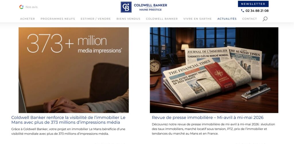 Création de site internet pour Coldwell Banker Maine Prestige - nos atouts